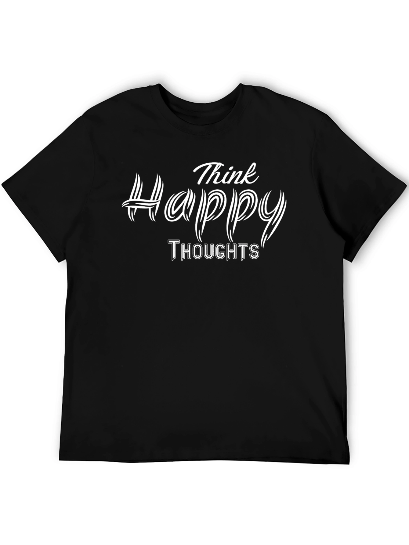 Think Happy Thoughts Graphic Tee - Black