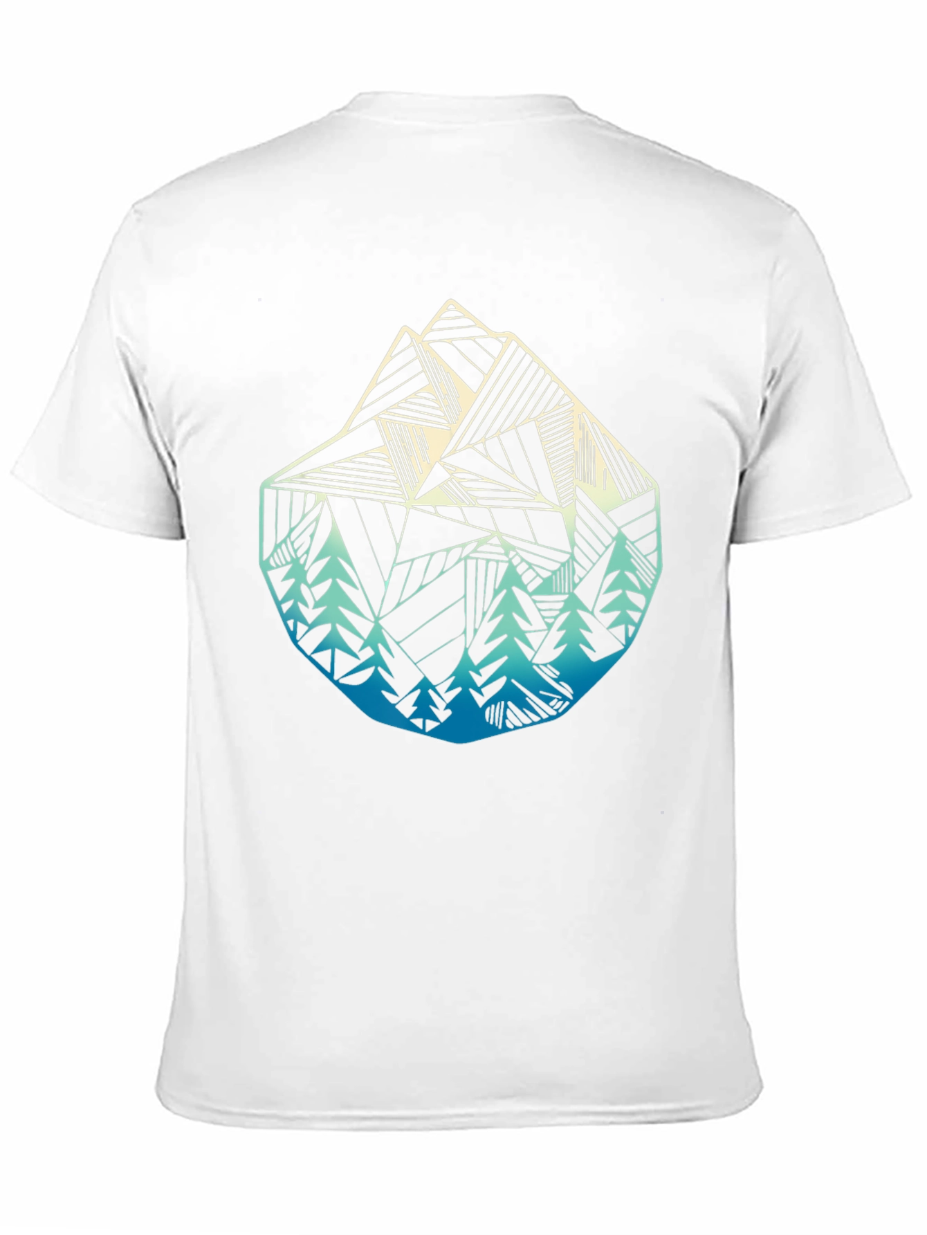 Geometric Mountain & Trees Graphic T-Shirt