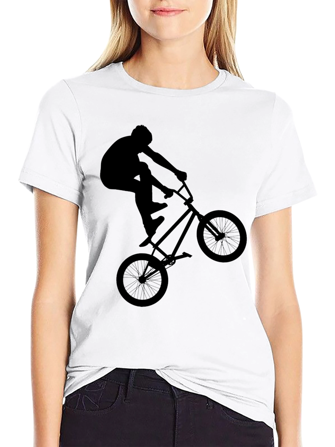 BMX Rider Graphic Tee - Black Casual Shirt