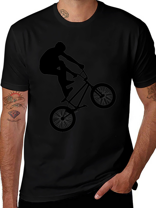 BMX Rider Graphic Tee - Black Casual Shirt