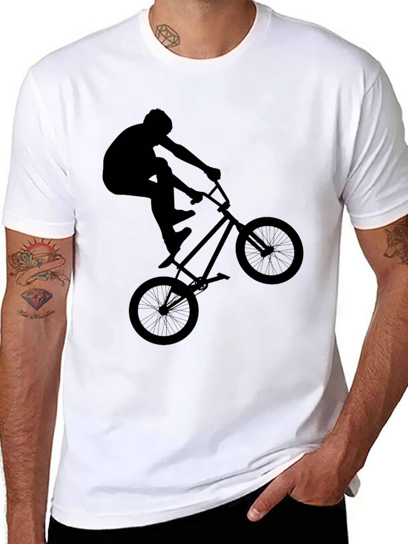 BMX Rider Graphic Tee - Black Casual Shirt