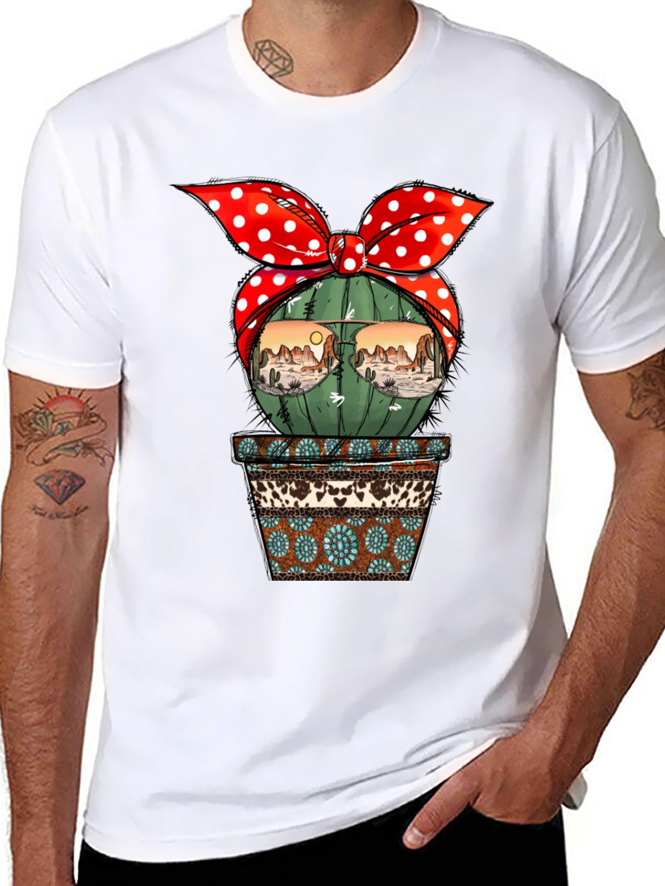 Cactus in Pot Graphic Tee - Western Style