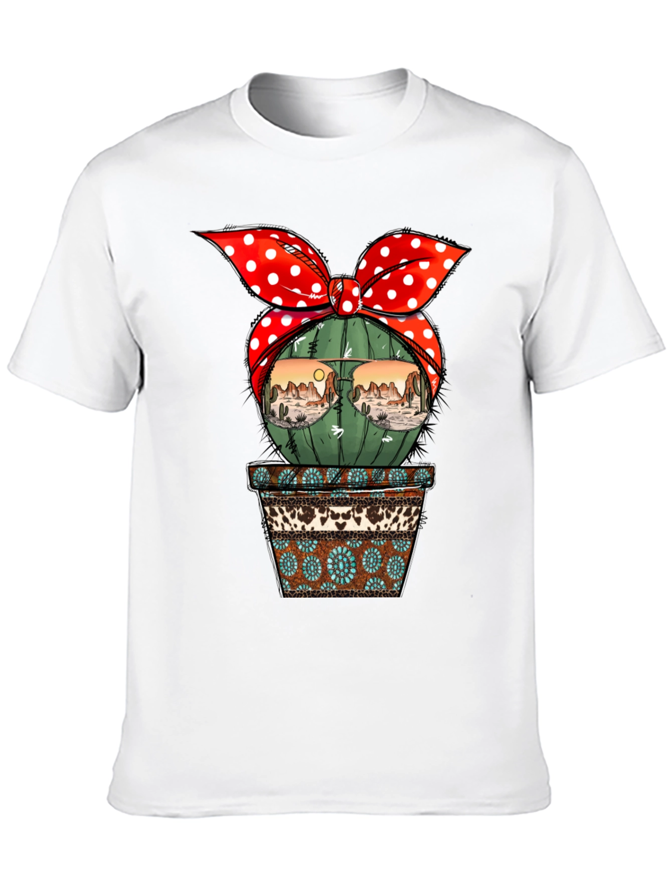 Cactus in Pot Graphic Tee - Western Style