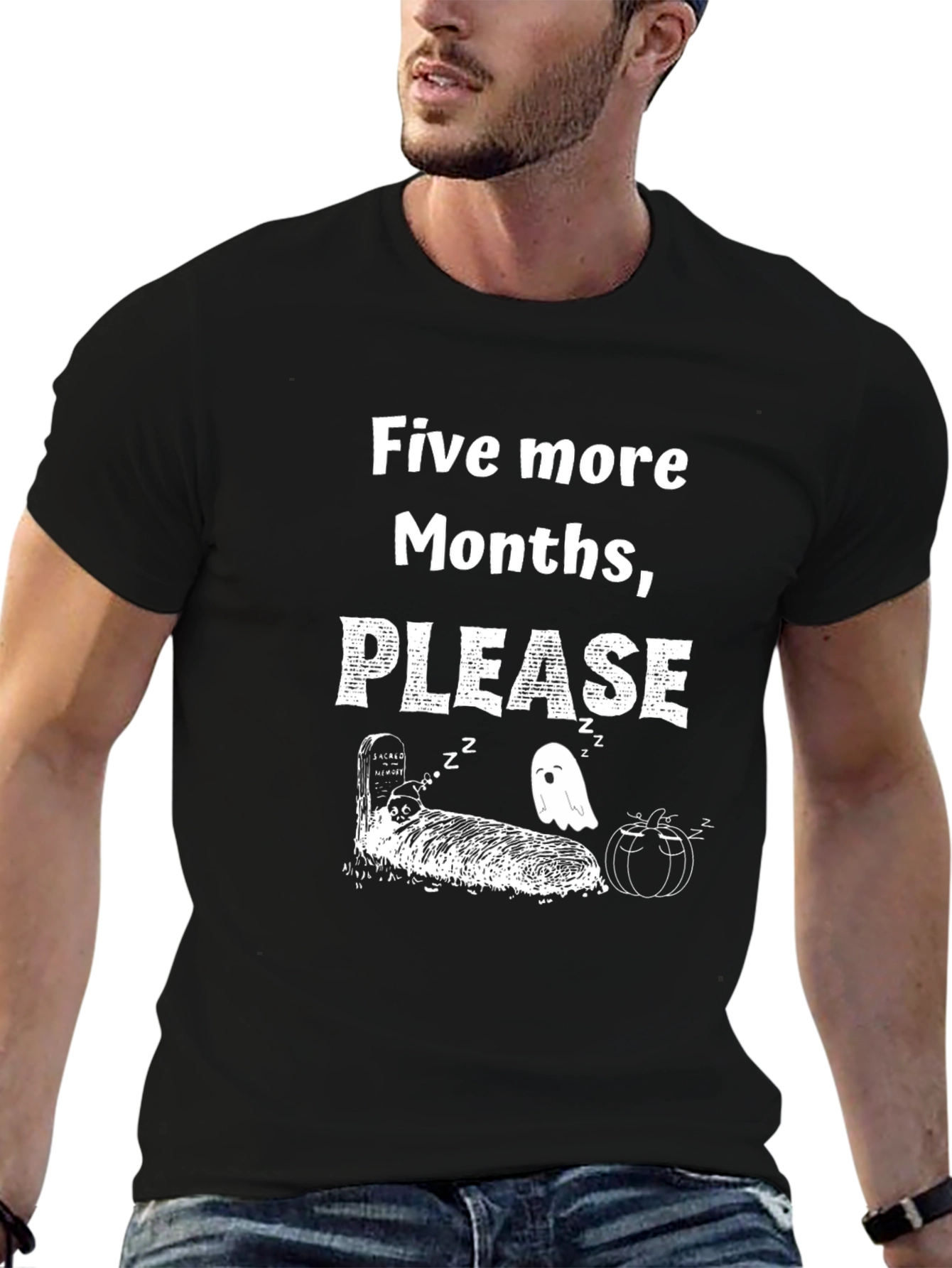 Funny Five More Months Please Graphic T-Shirt