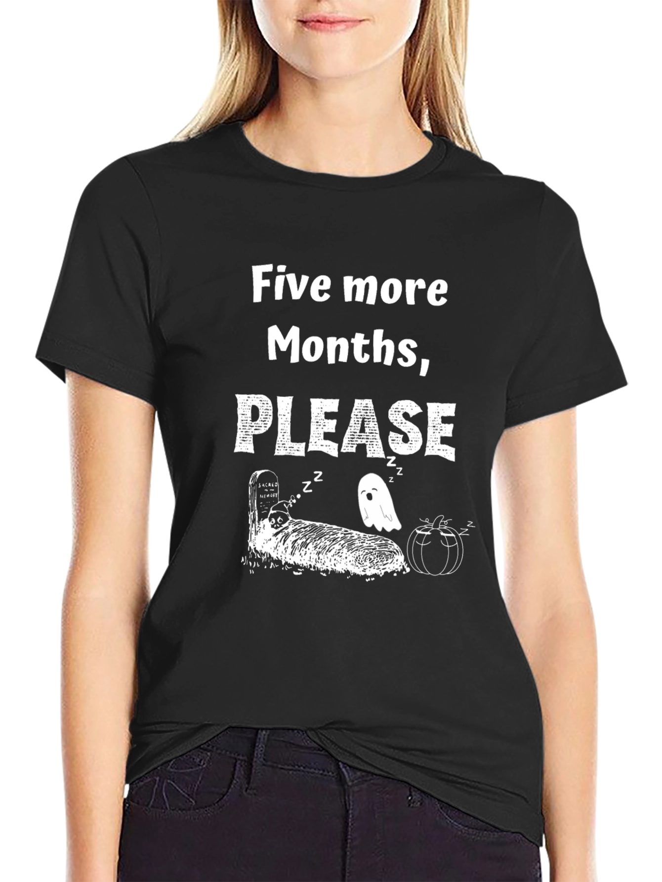 Funny Five More Months Please Graphic T-Shirt