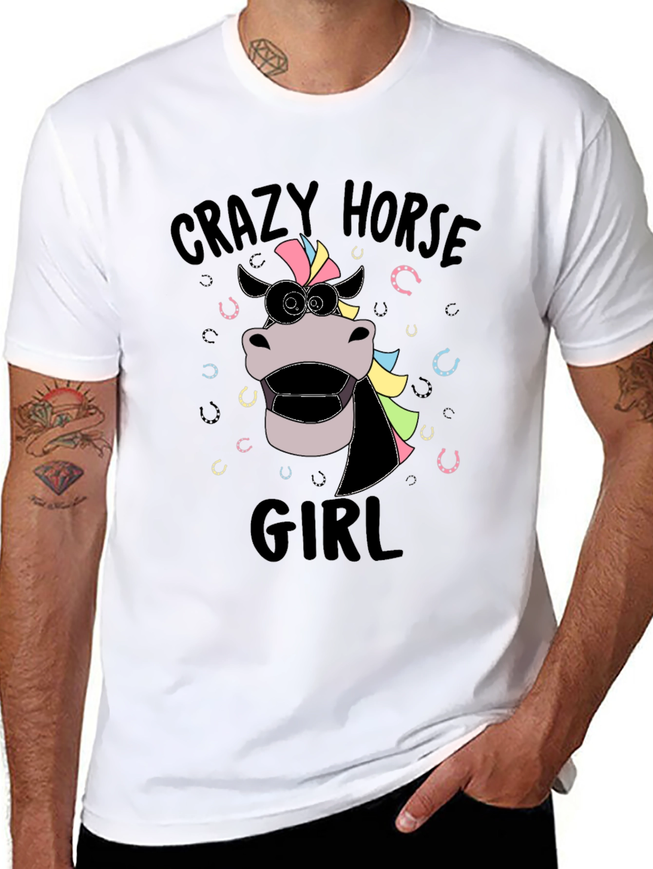 Crazy Horse Girl Graphic T-Shirt