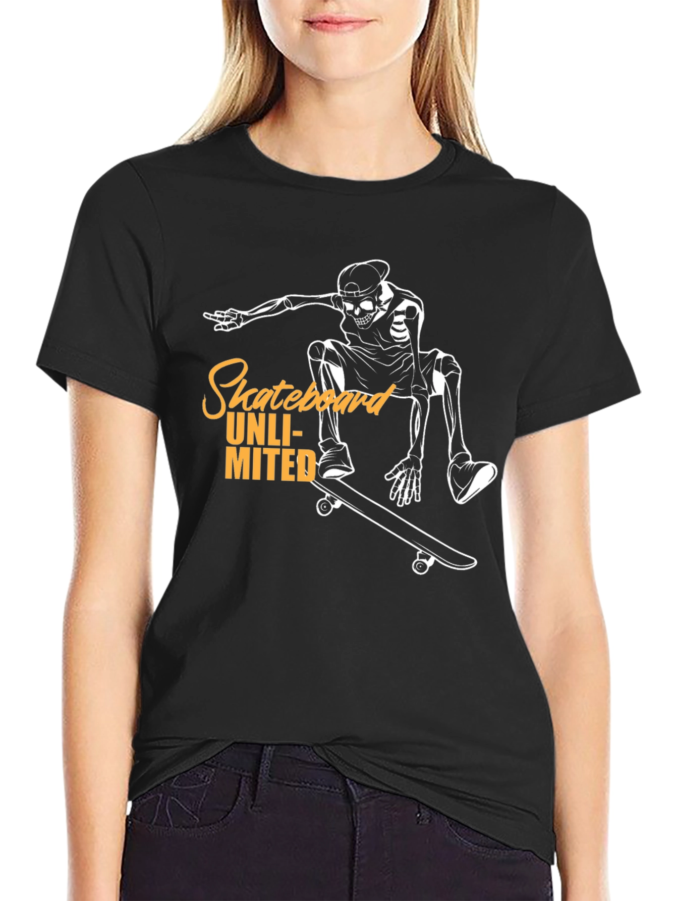 Skateboard Unlimited Black Graphic Tee