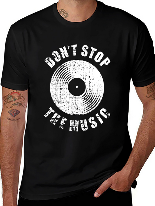 Dont Stop the Music Graphic Tee - Black