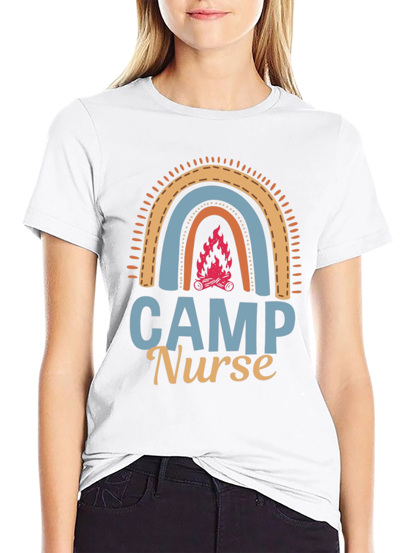Camp Nurse Rainbow Graphic T-Shirt