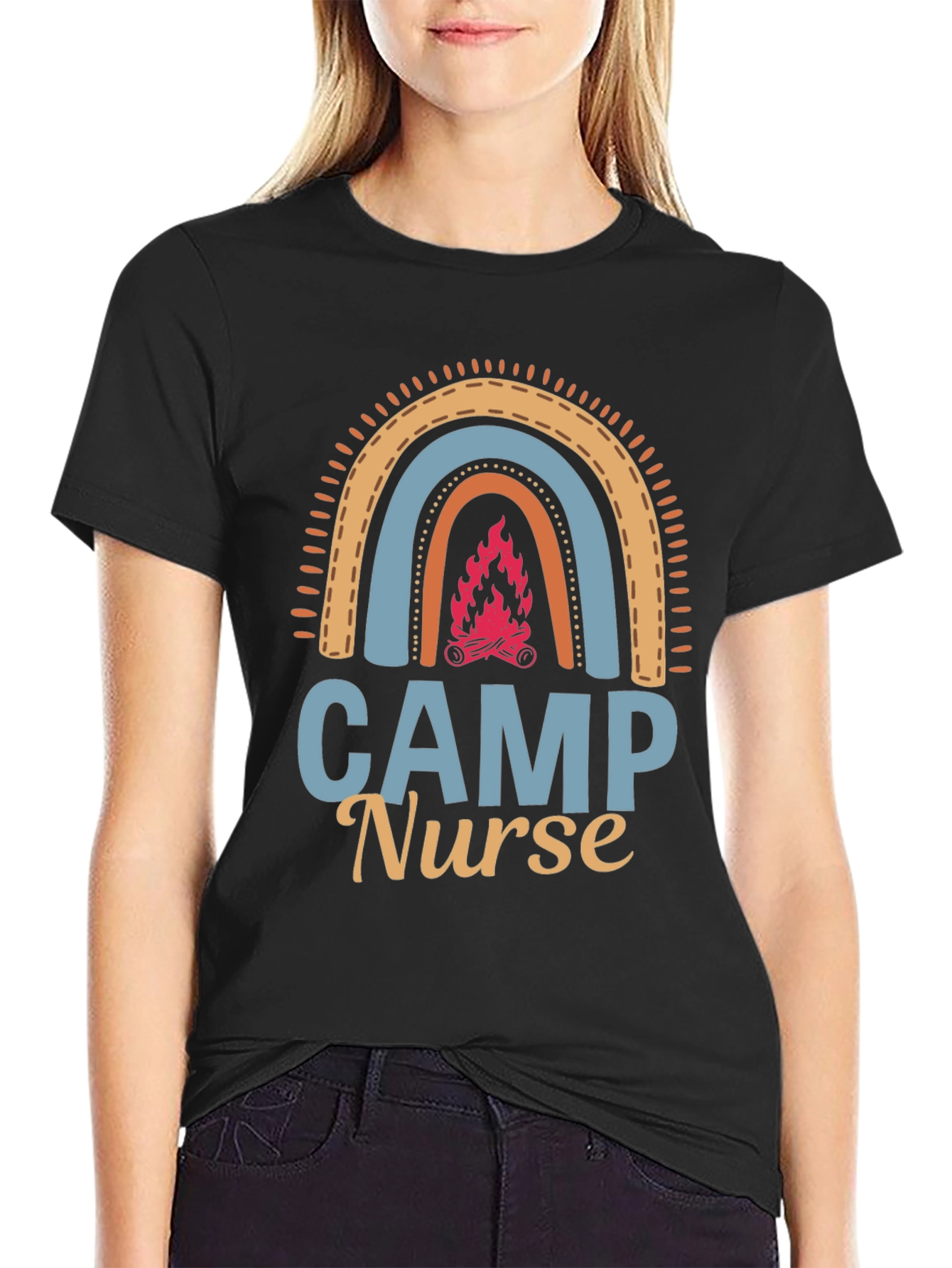 Camp Nurse Rainbow Graphic T-Shirt