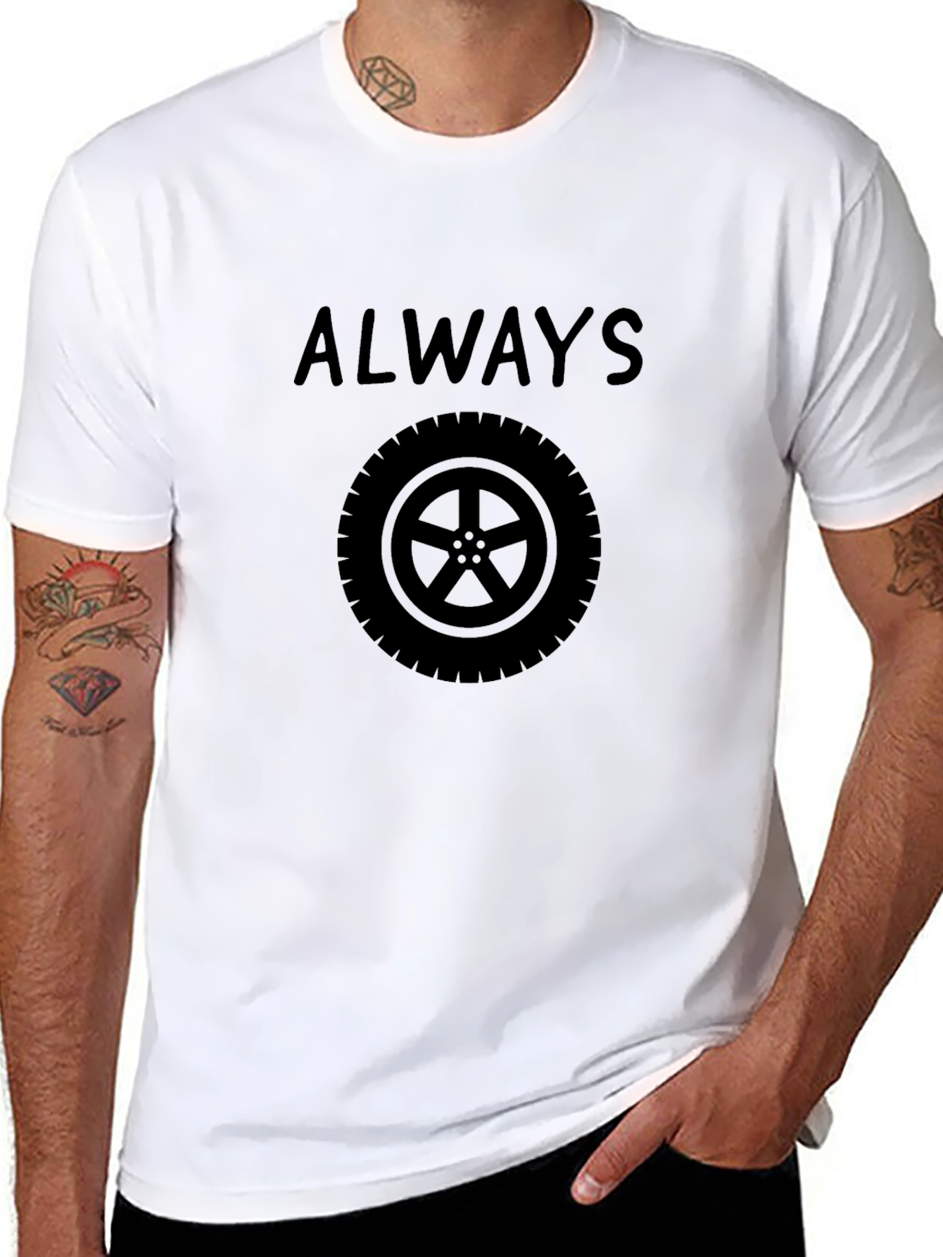 Always Tire Black Graphic T-Shirt