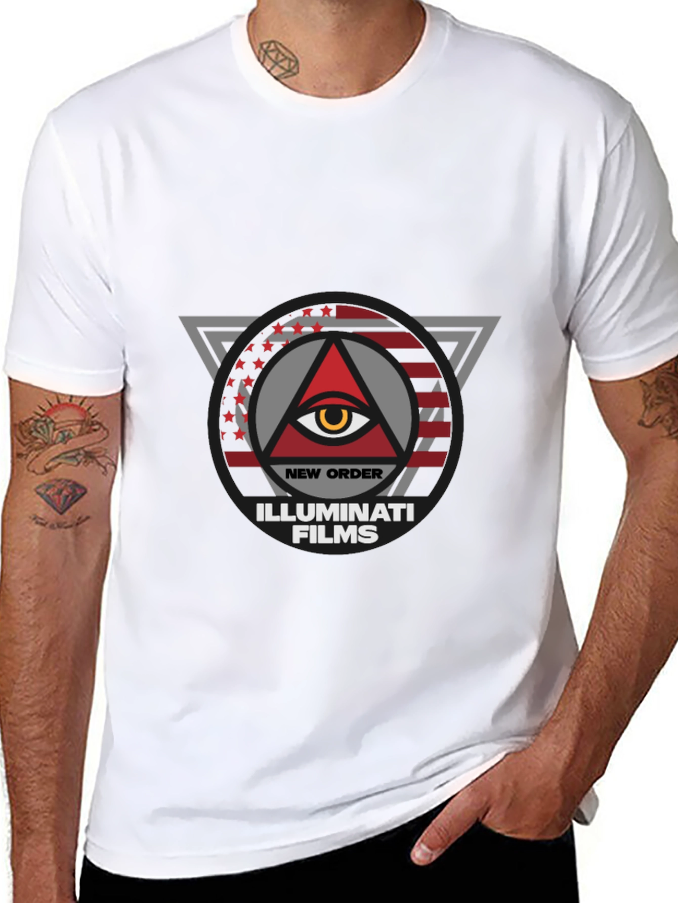 New Order Illuminati Films Graphic T-Shirt