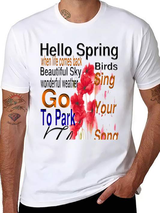 Hello Spring Floral Graphic T-Shirt