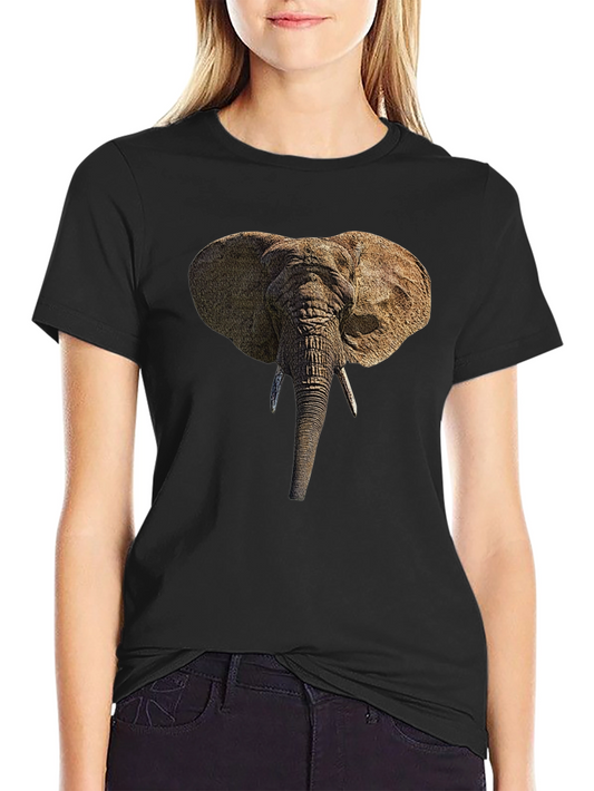Elephant Head Graphic Black T-Shirt