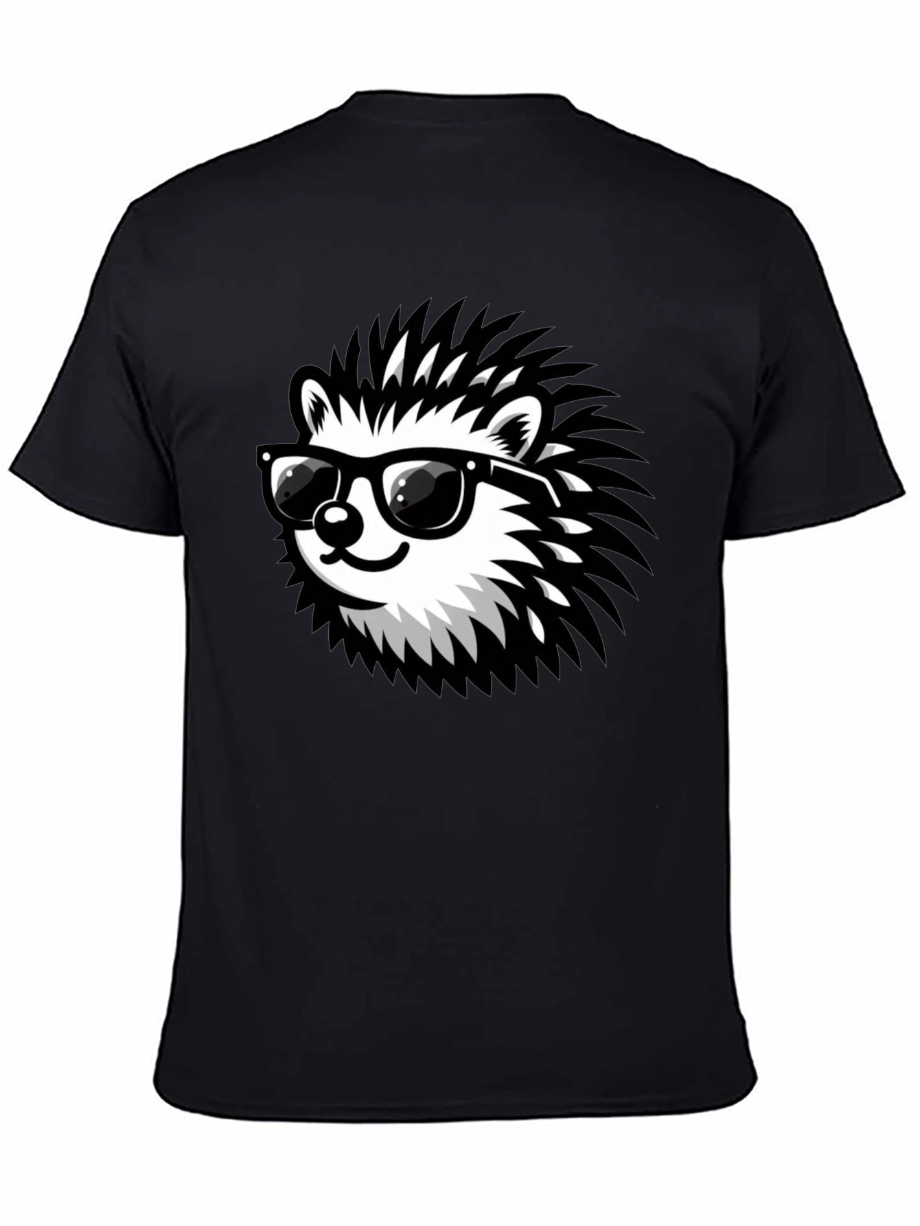 Cool Hedgehog Graphic Tee - Black