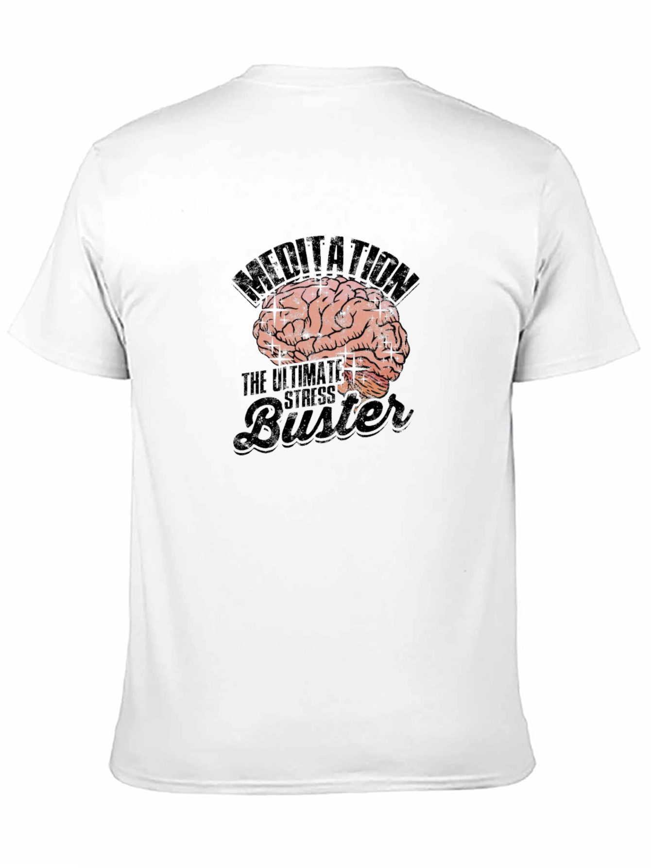 Meditation Brain Graphic Black T-Shirt