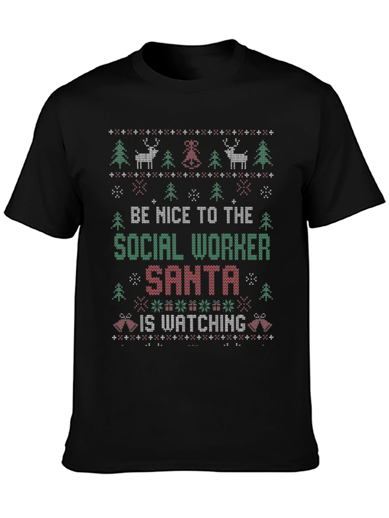 Social Worker Santa Ugly Christmas T-Shirt