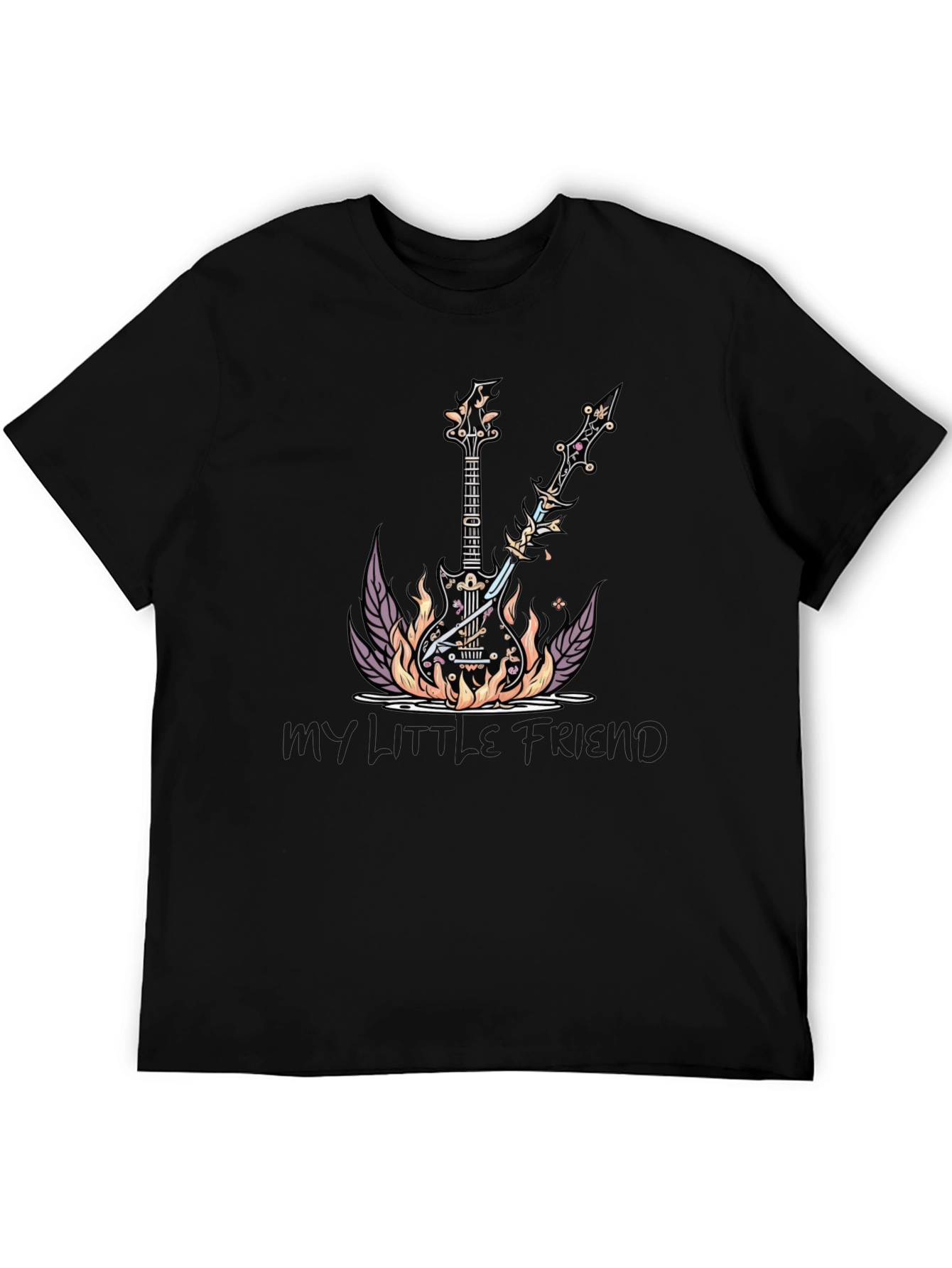 Fiery Guitar Graphic Tee - Rock Music Lover