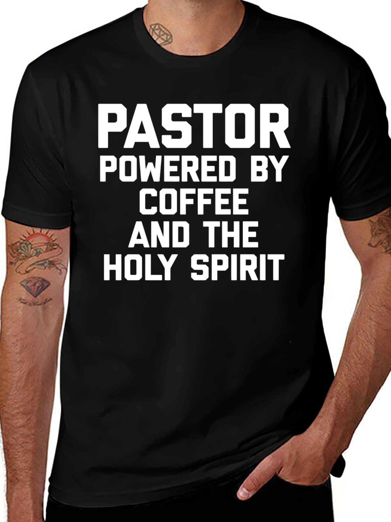 Pastor Powered By Coffee & Holy Spirit T-Shirt