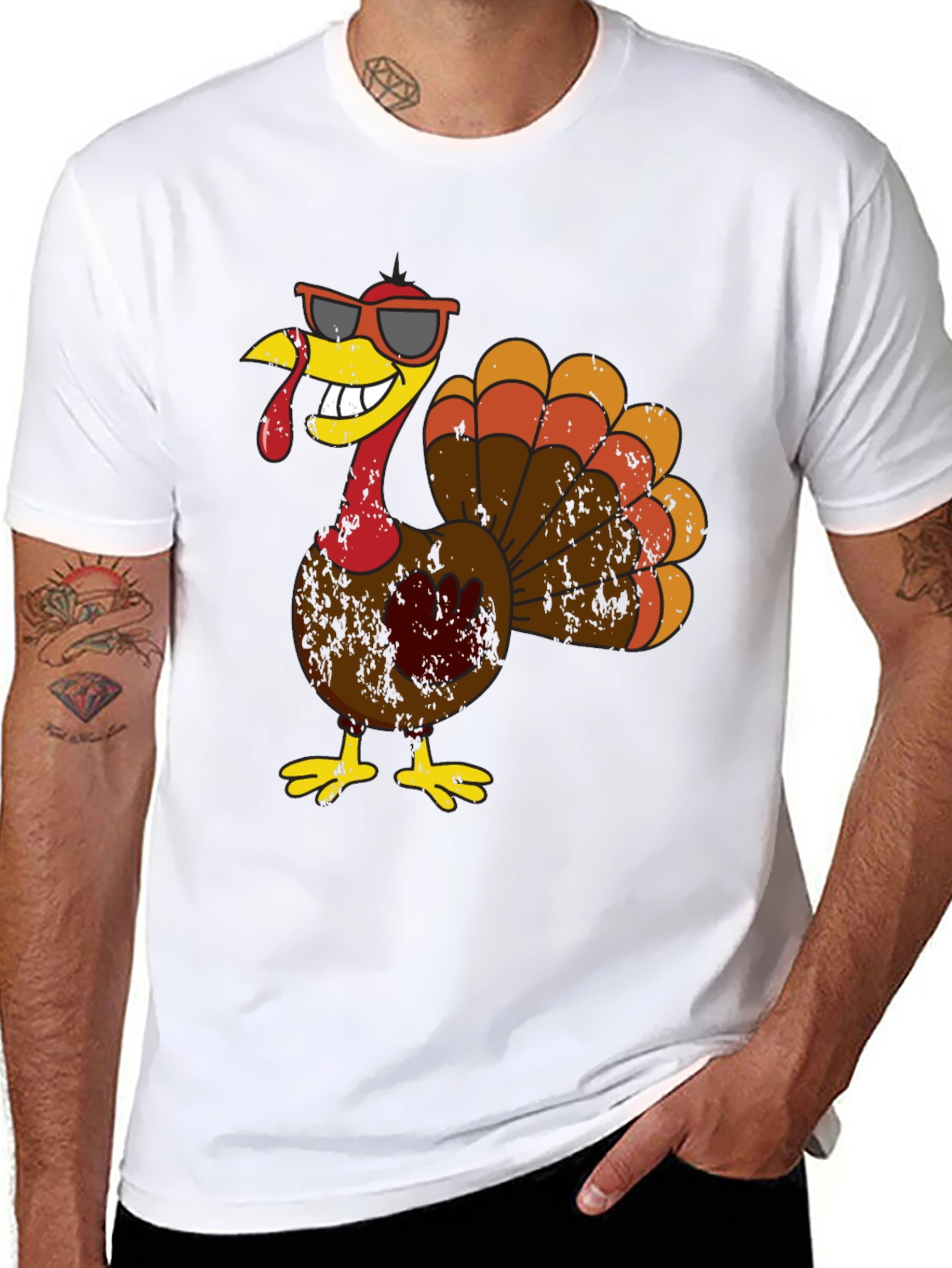 Cool Turkey Graphic Tee - Thanksgiving Humor