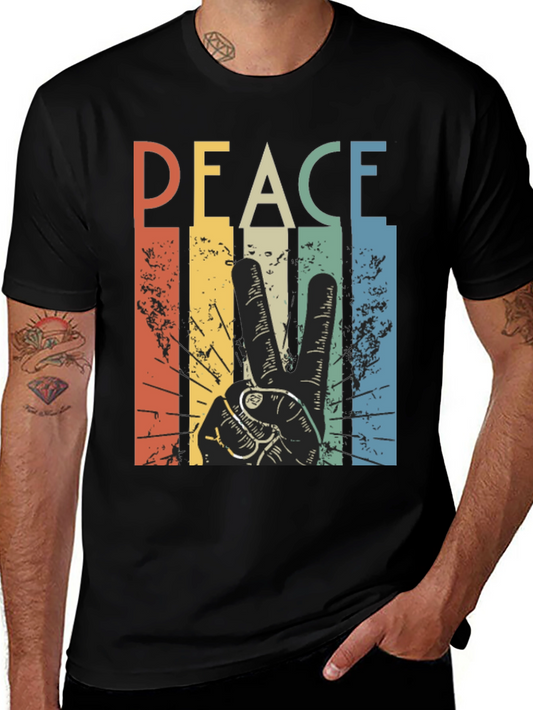 Retro Peace Sign Graphic T-Shirt