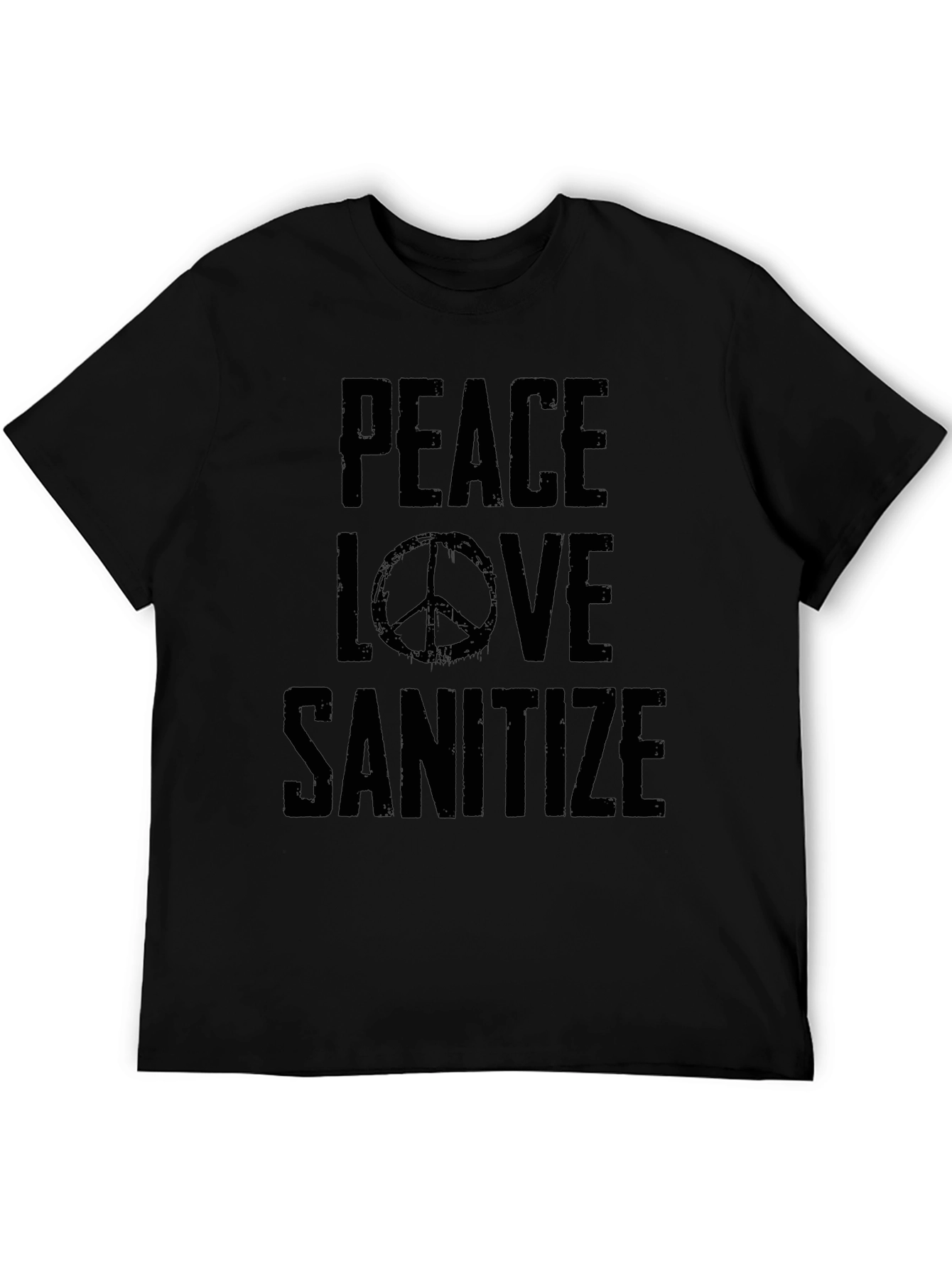 Peace Love Sanitize Black T-Shirt