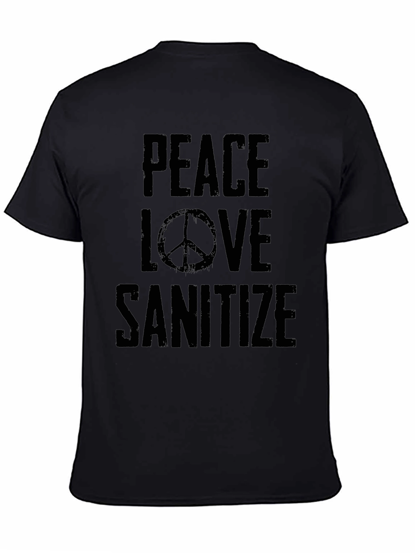 Peace Love Sanitize Black T-Shirt