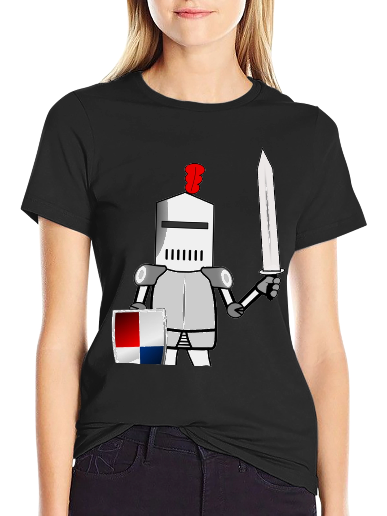 Knight Cartoon Graphic T-Shirt - Unique Design