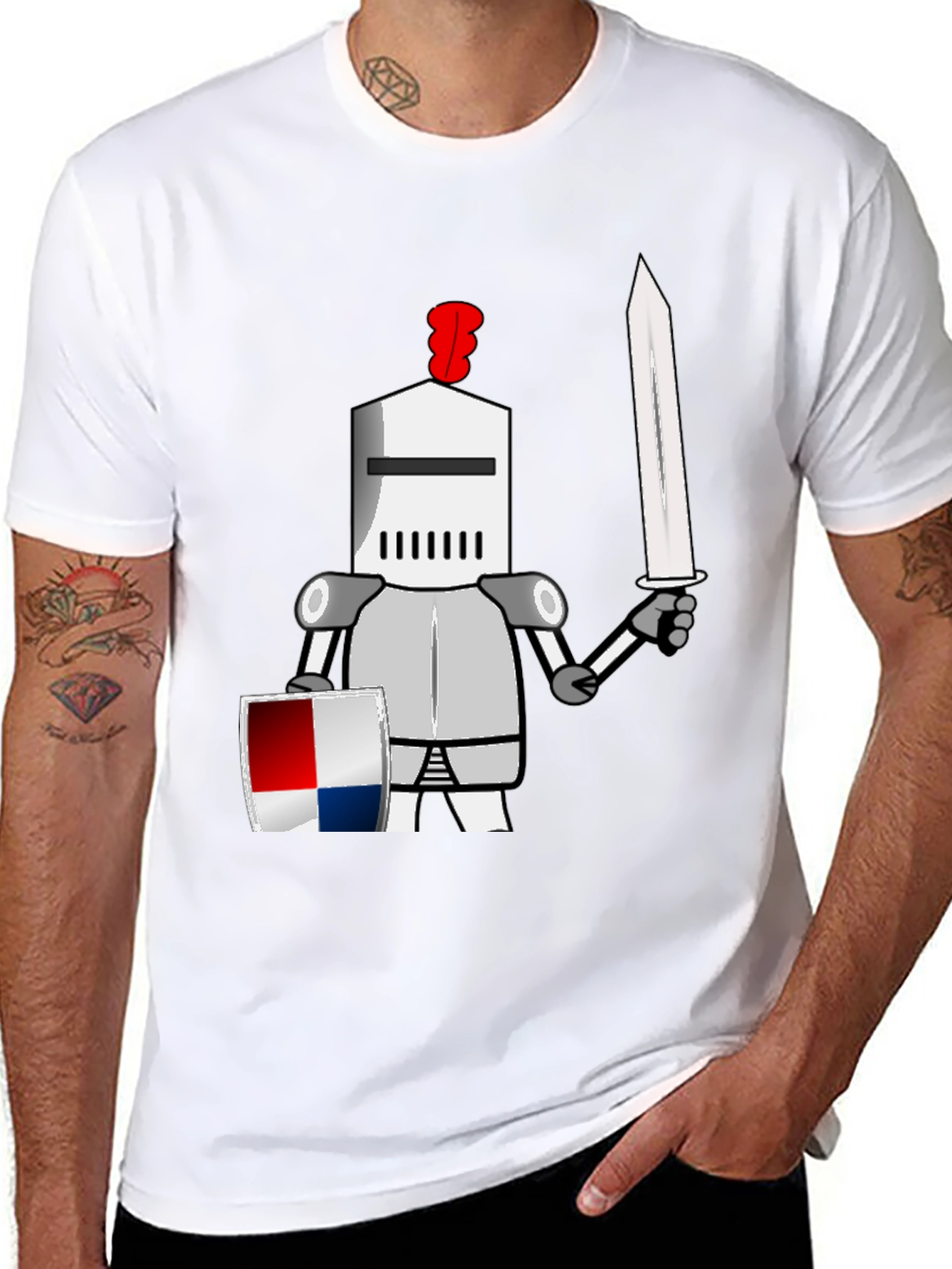 Knight Cartoon Graphic T-Shirt - Unique Design