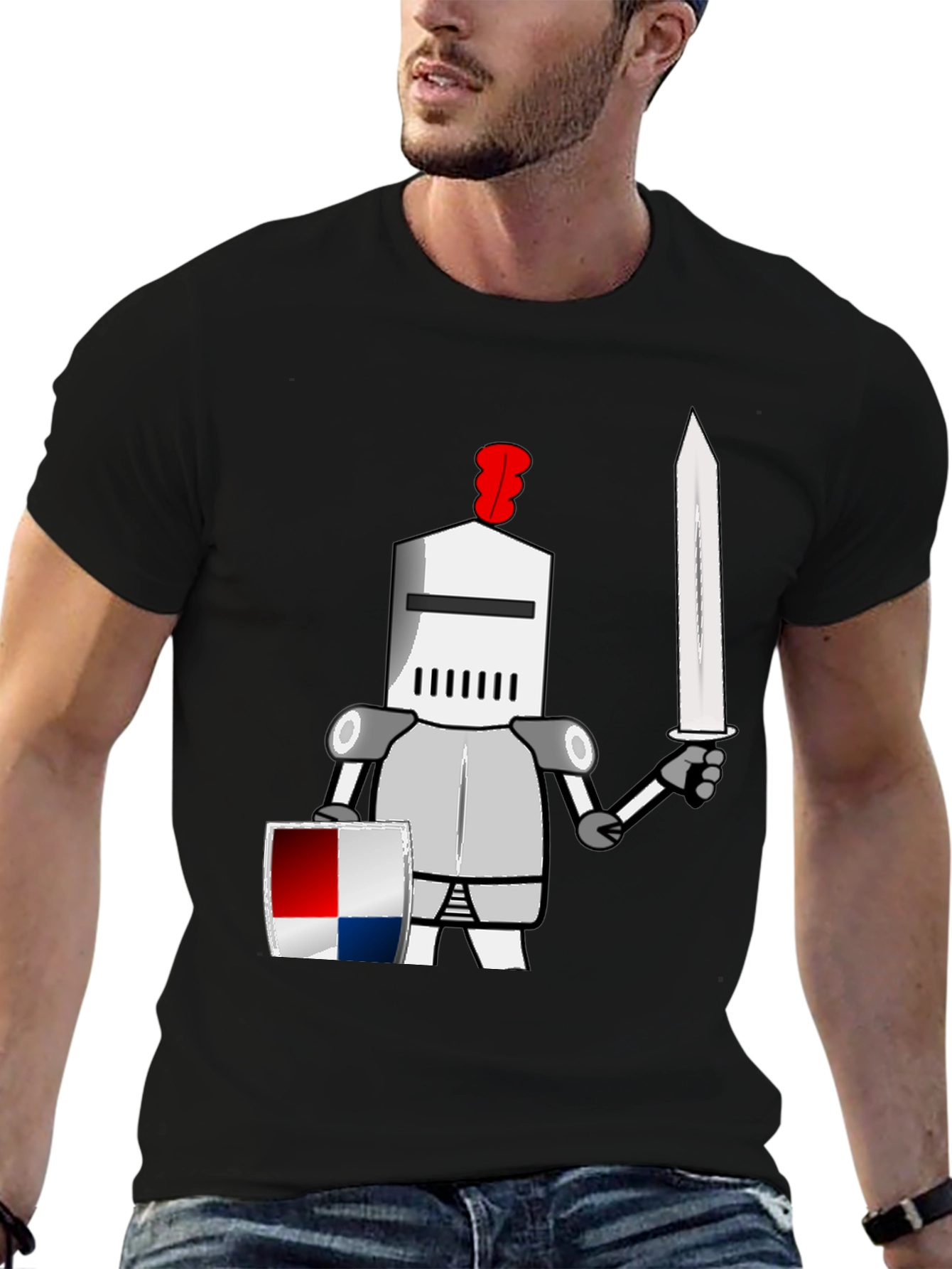 Knight Cartoon Graphic T-Shirt - Unique Design