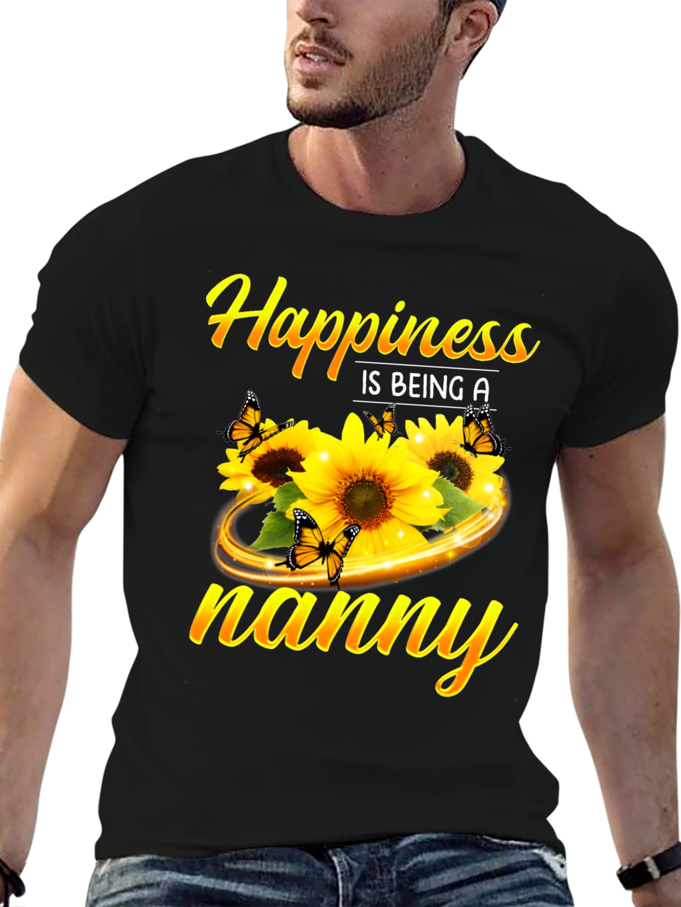 Happiness is Being a Nanny Sunflower T-Shirt