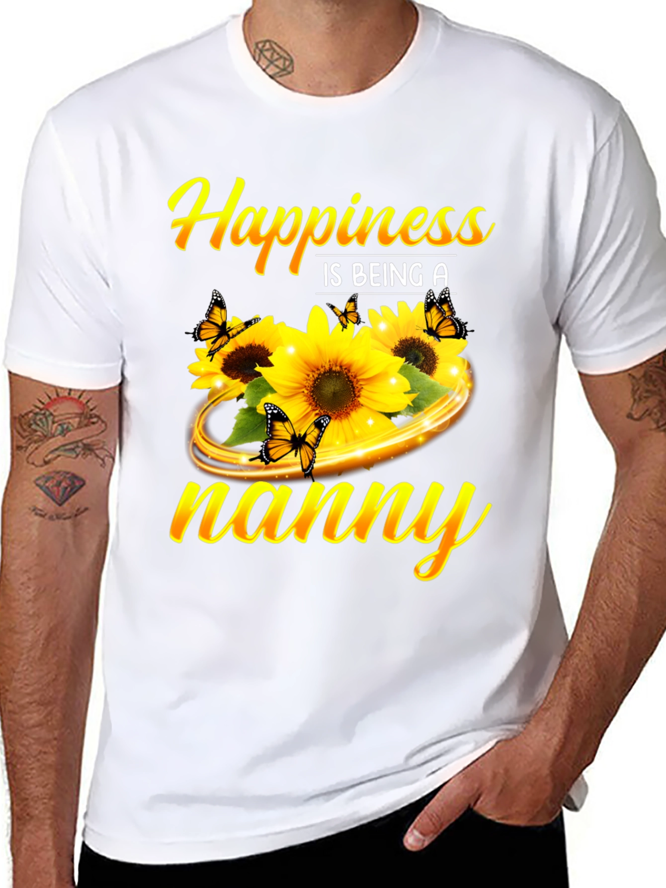Happiness is Being a Nanny Sunflower T-Shirt