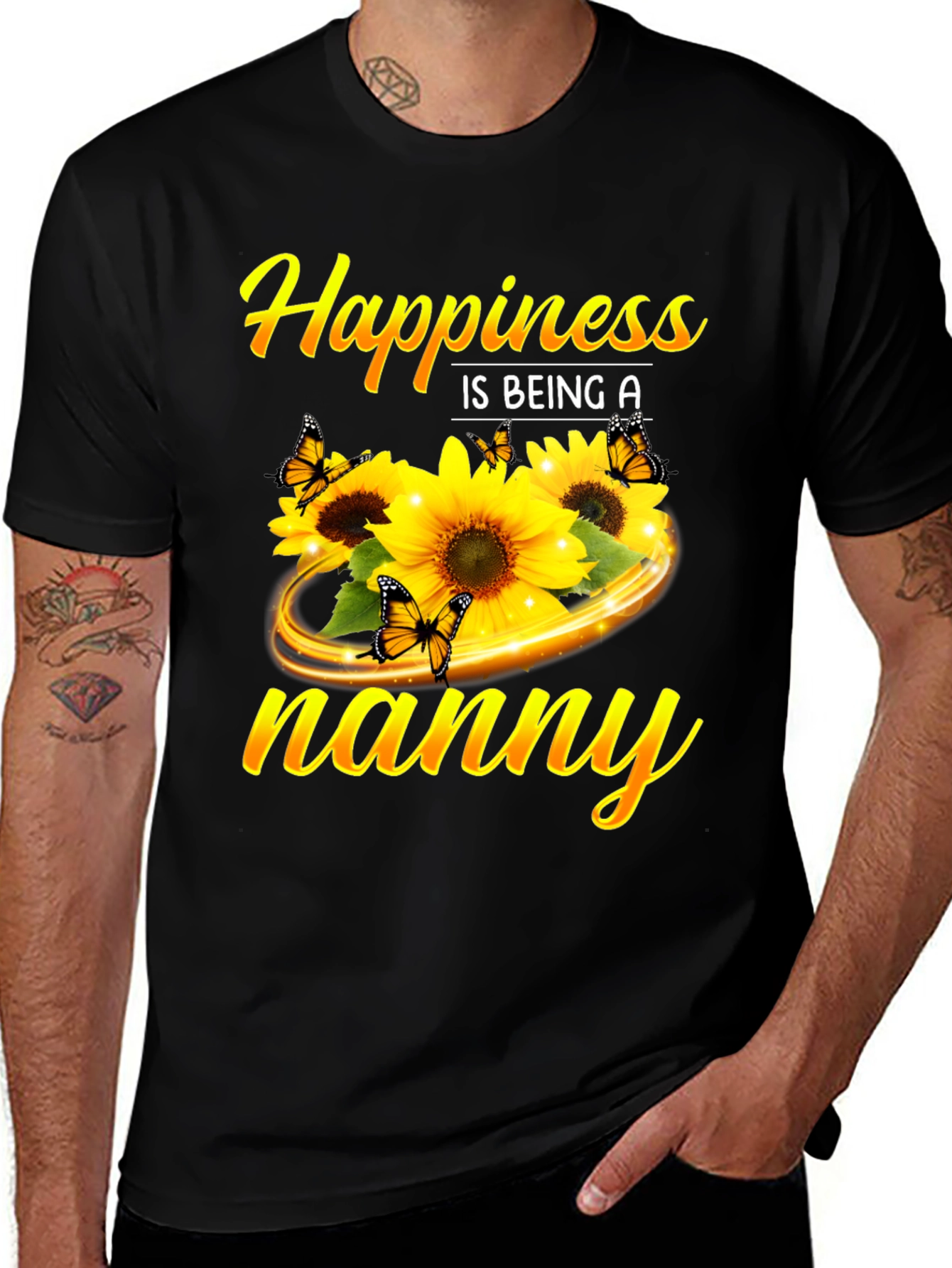 Happiness is Being a Nanny Sunflower T-Shirt