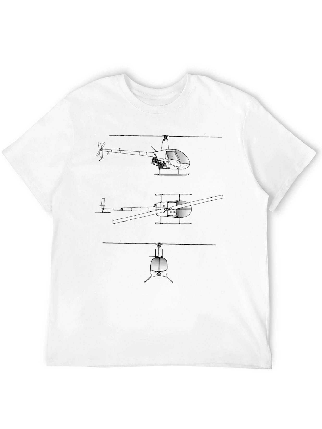 Helicopter Blueprint T-Shirt - Aviation Tee