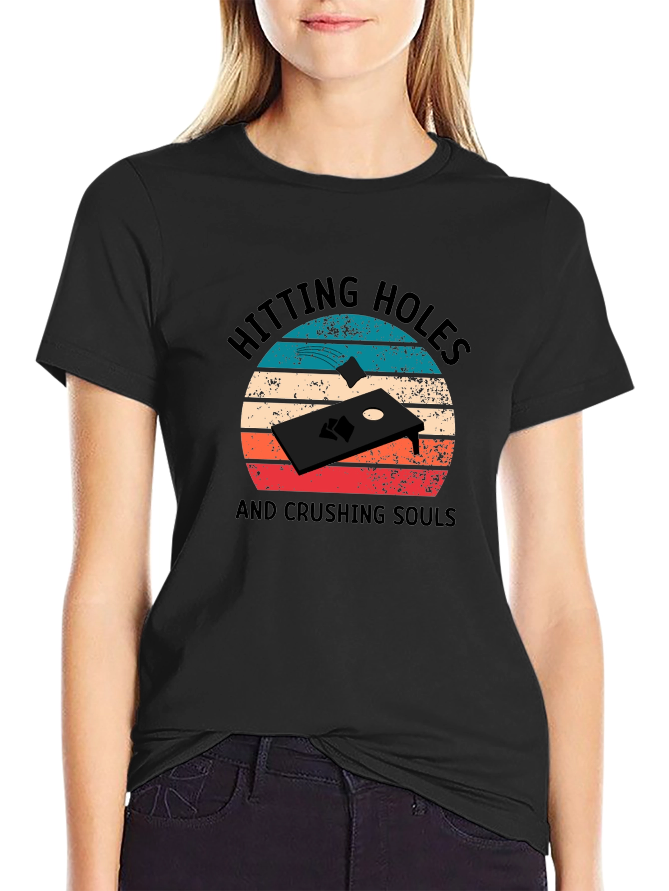 Hitting Holes Cornhole T-Shirt