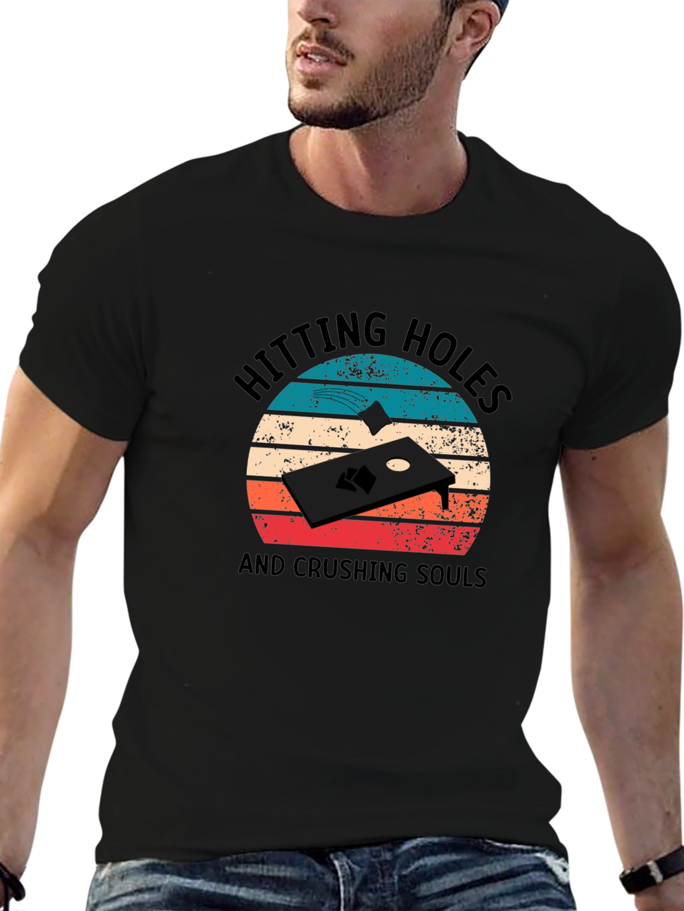 Hitting Holes Cornhole T-Shirt