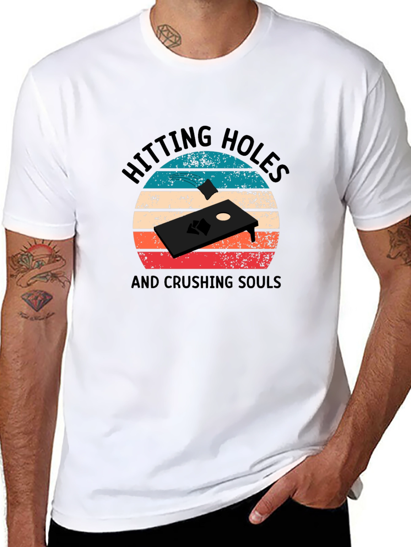 Hitting Holes Cornhole T-Shirt