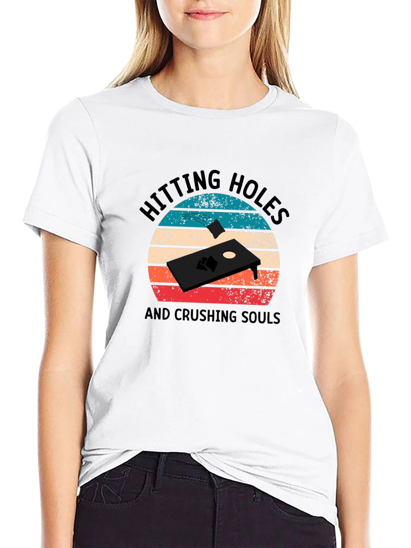 Hitting Holes Cornhole T-Shirt