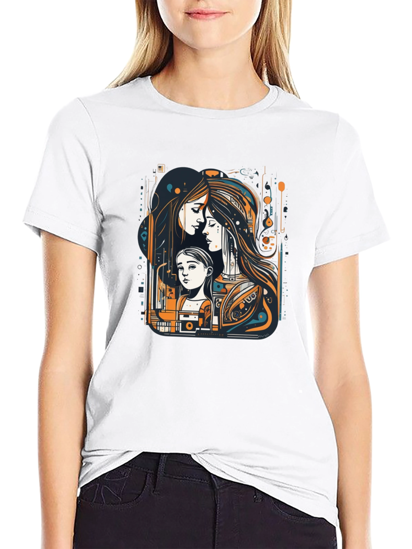 Unique Graphic Tee - Mother & Child Art Print