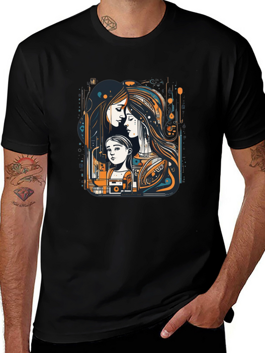 Unique Graphic Tee - Mother & Child Art Print