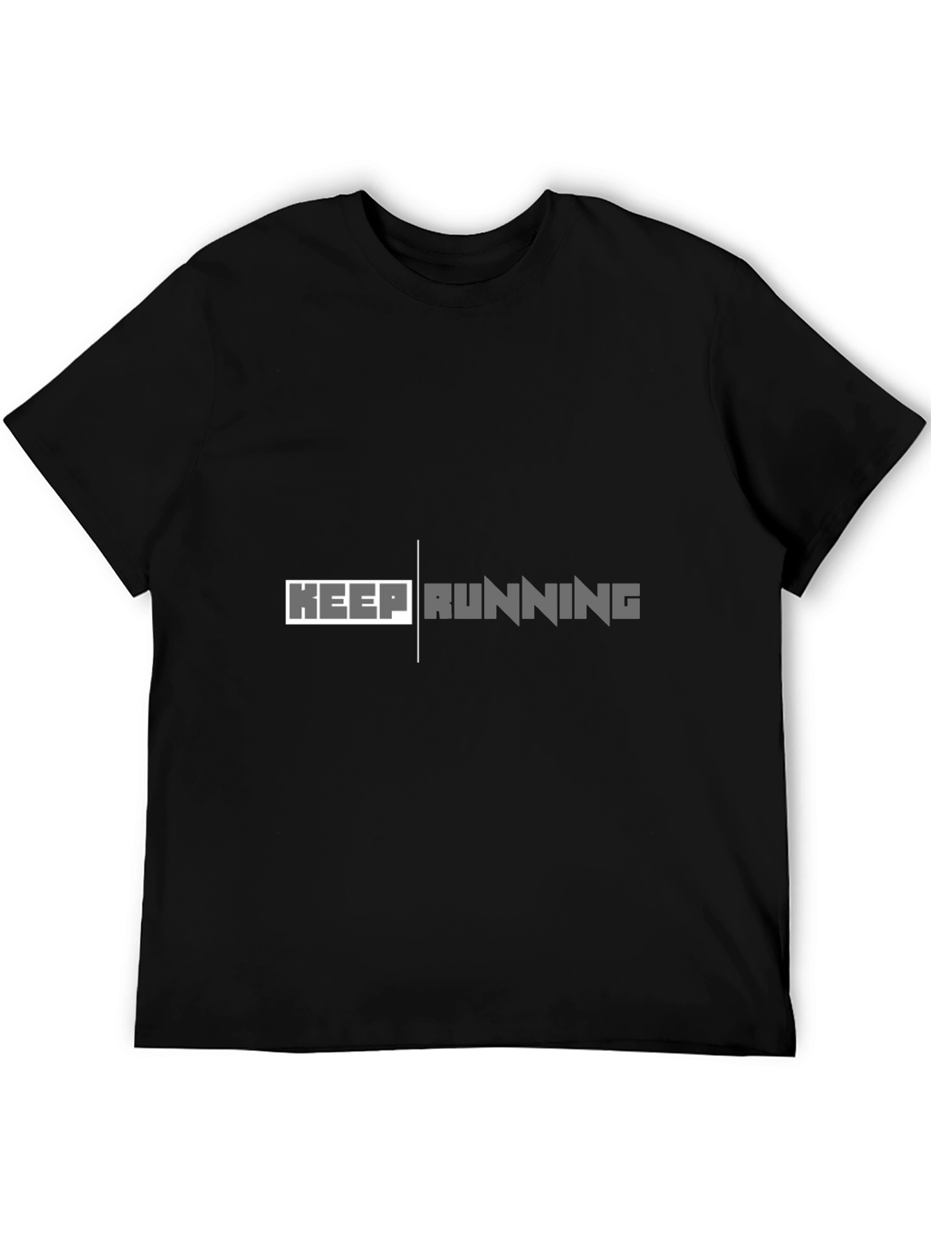 Keep Running Graphic Tee - Black Cotton