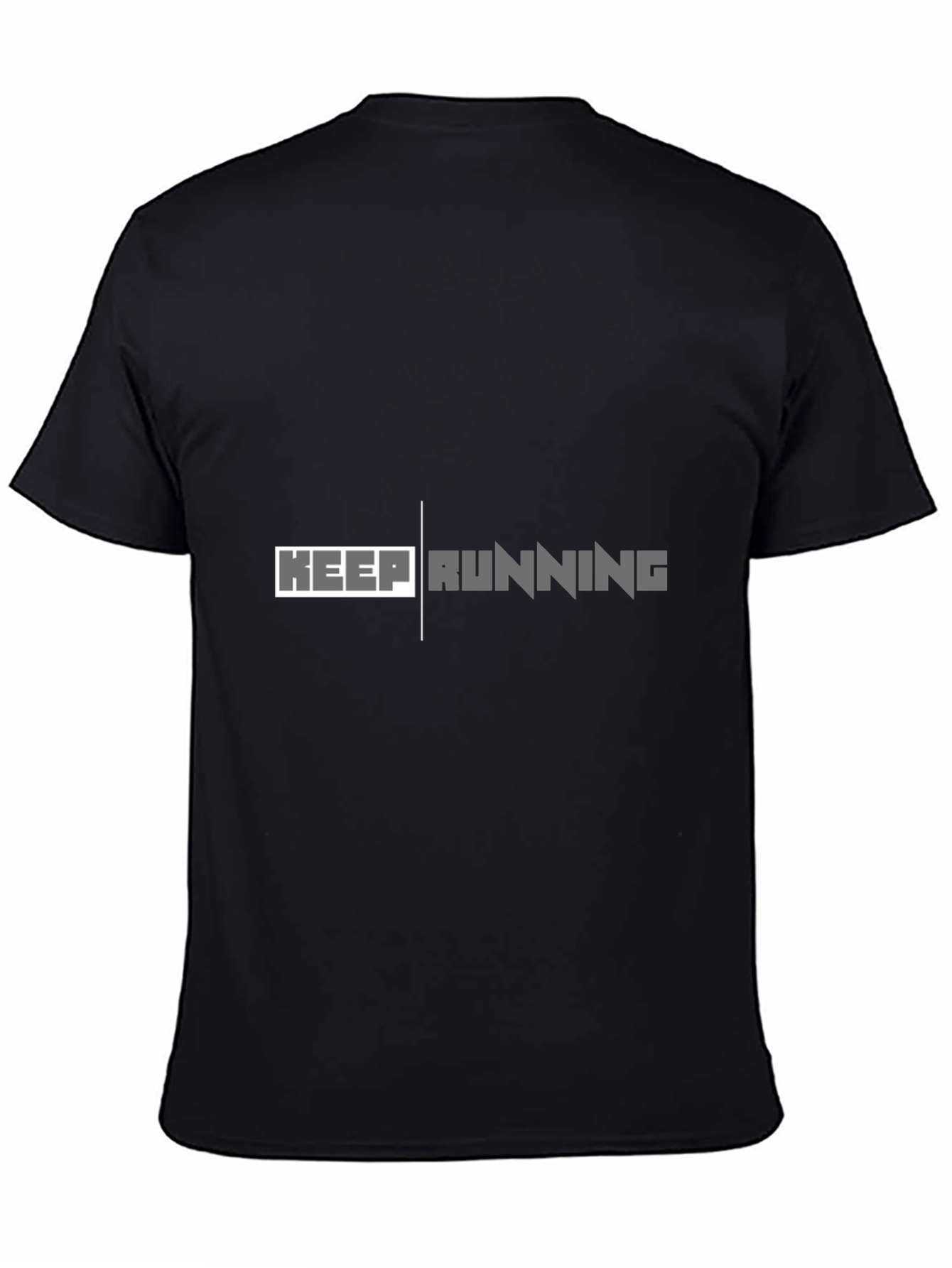 Keep Running Graphic Tee - Black Cotton