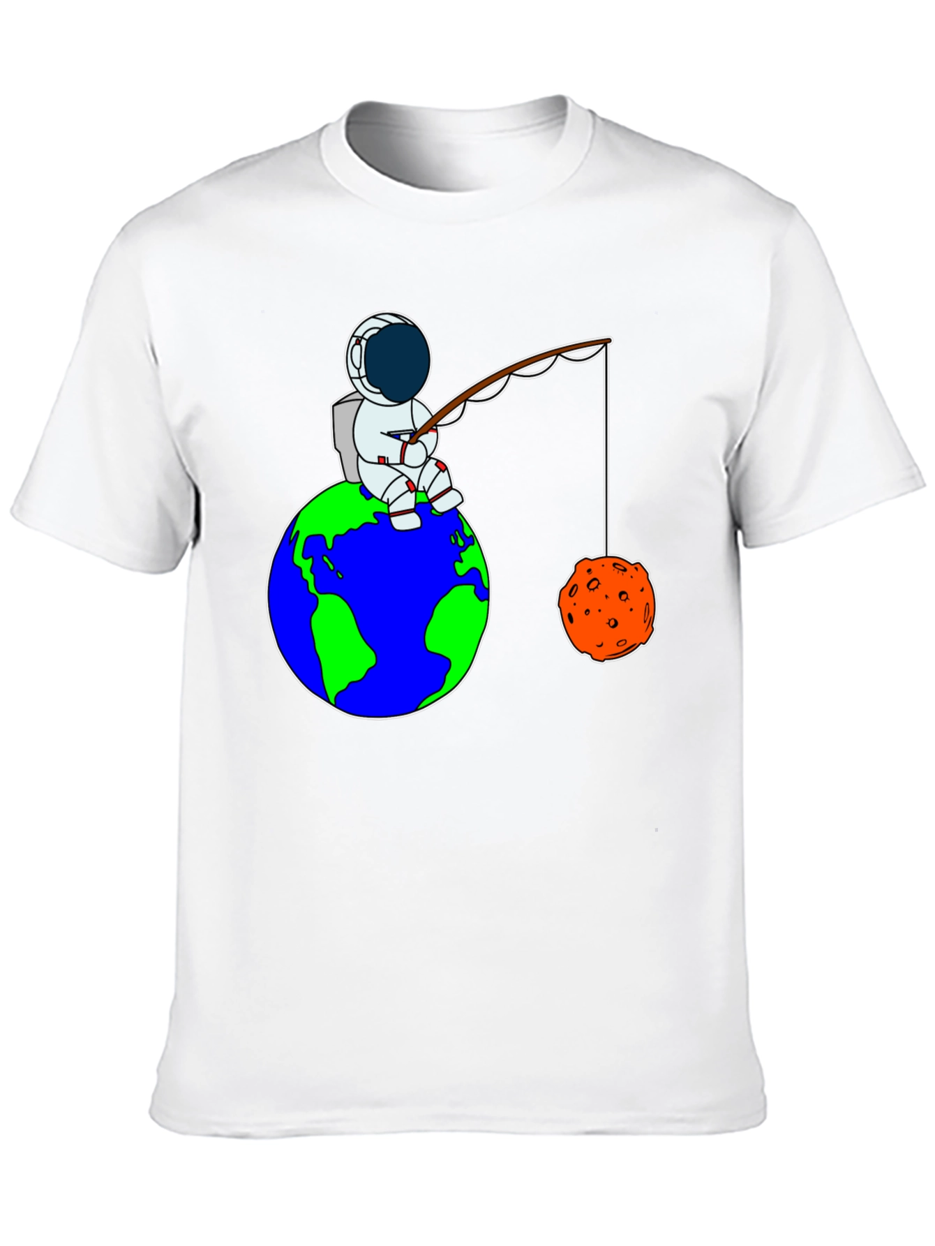 Astronaut Fishing on Earth Graphic T-Shirt