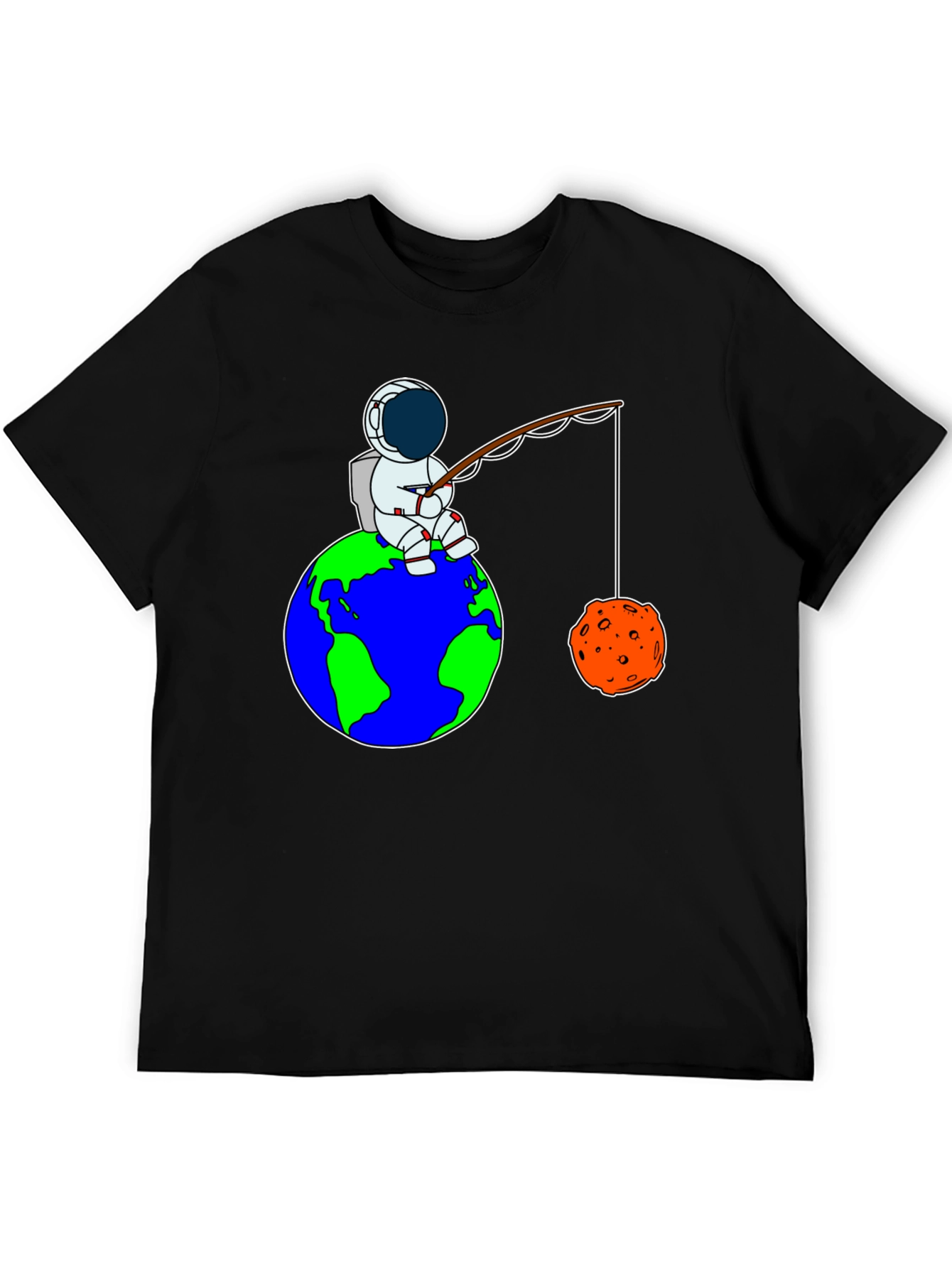 Astronaut Fishing on Earth Graphic T-Shirt