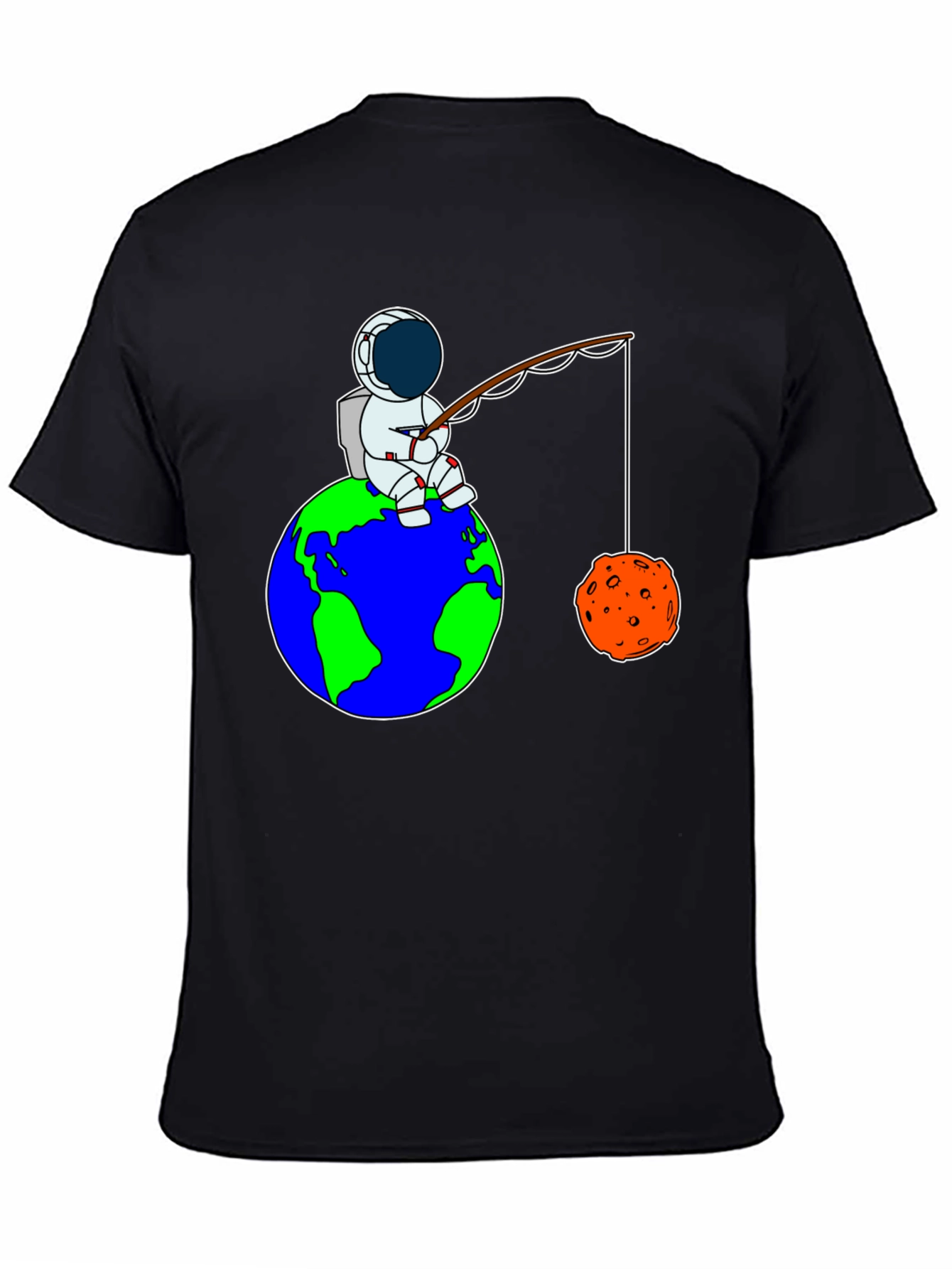 Astronaut Fishing on Earth Graphic T-Shirt