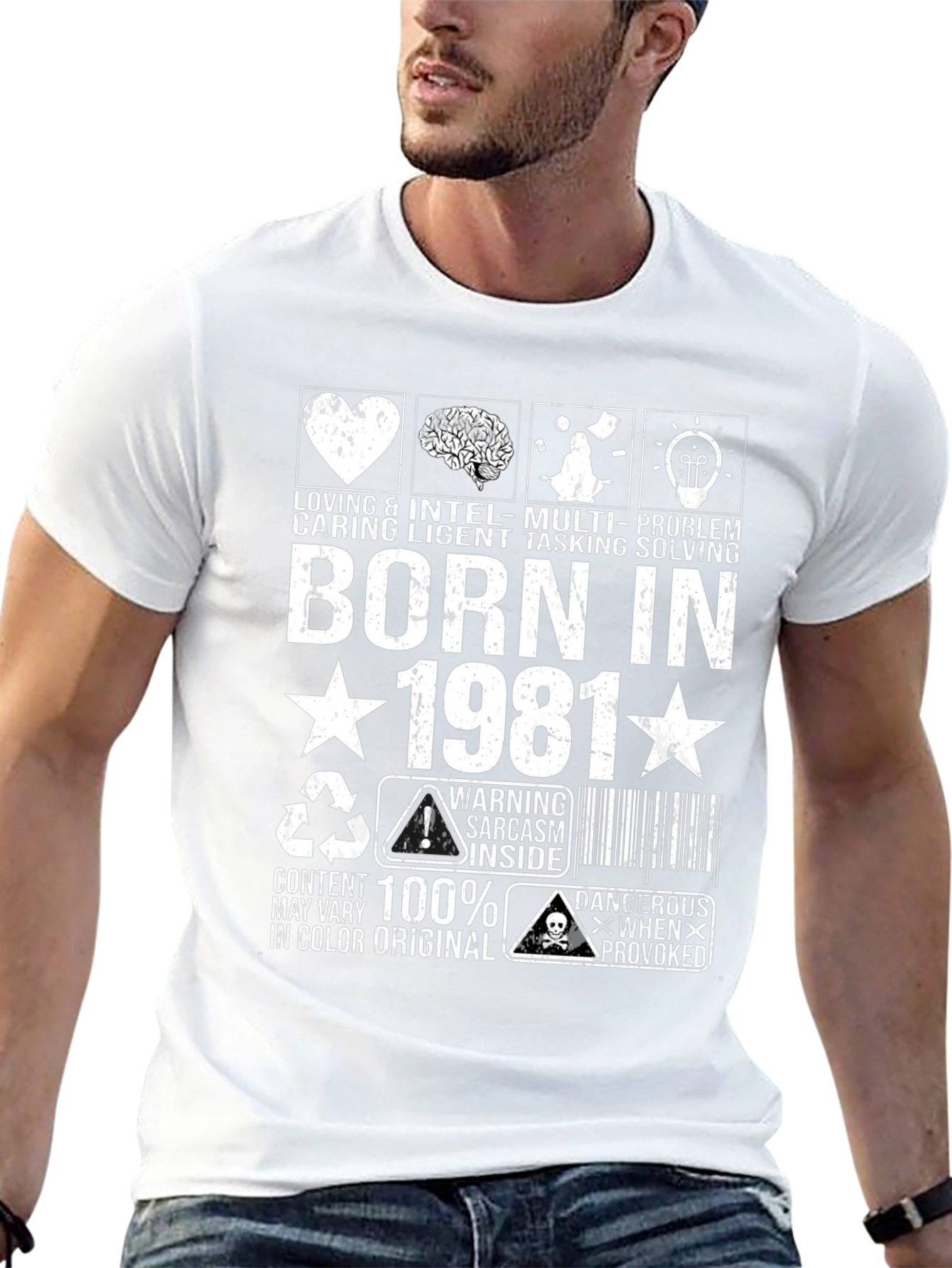 Born in 1981 T-Shirt - Loving Caring Intelligent