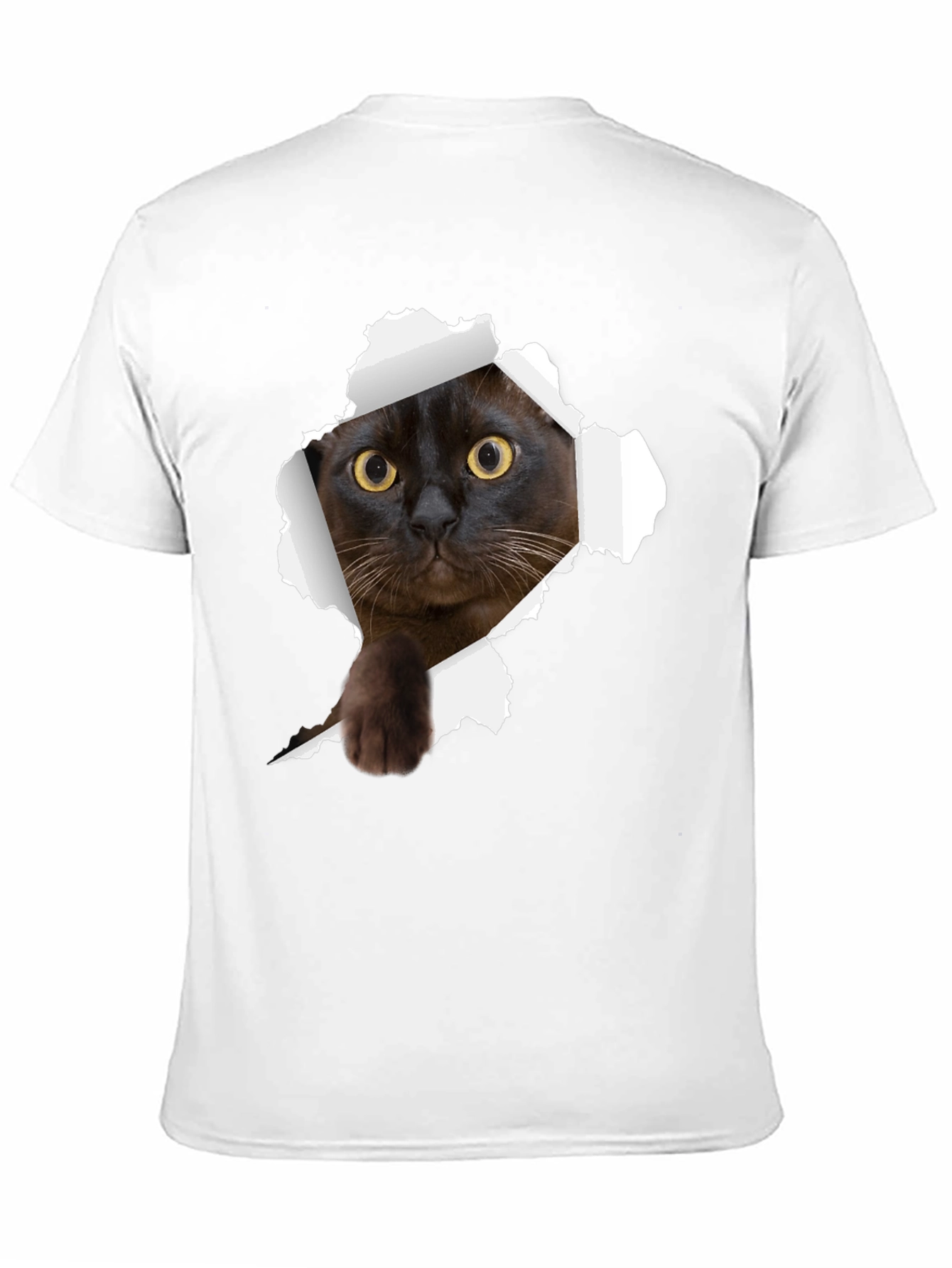 Black Cat Peek-a-Boo Graphic T-Shirt