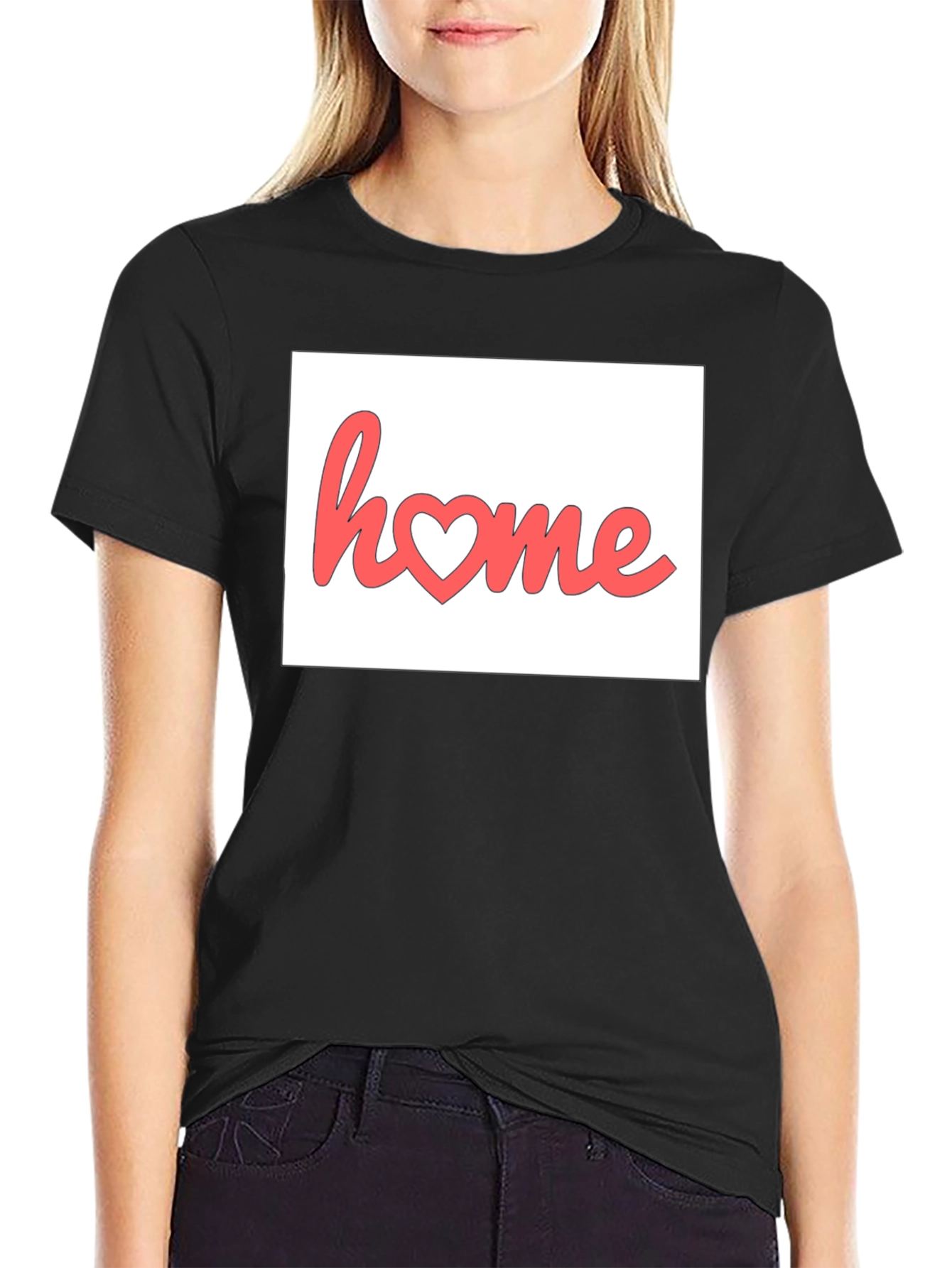 Home Heart Graphic Black T-Shirt