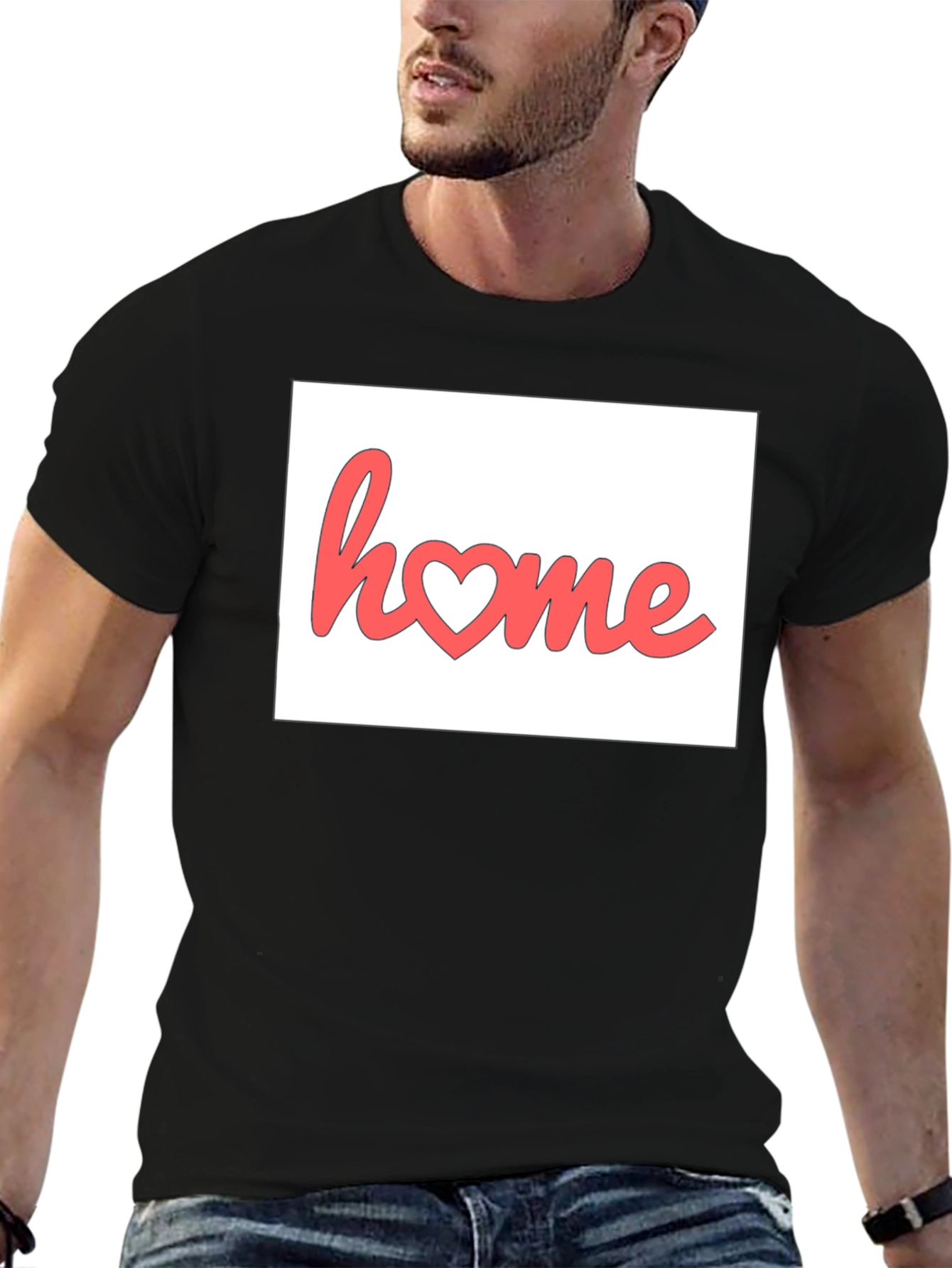 Home Heart Graphic Black T-Shirt