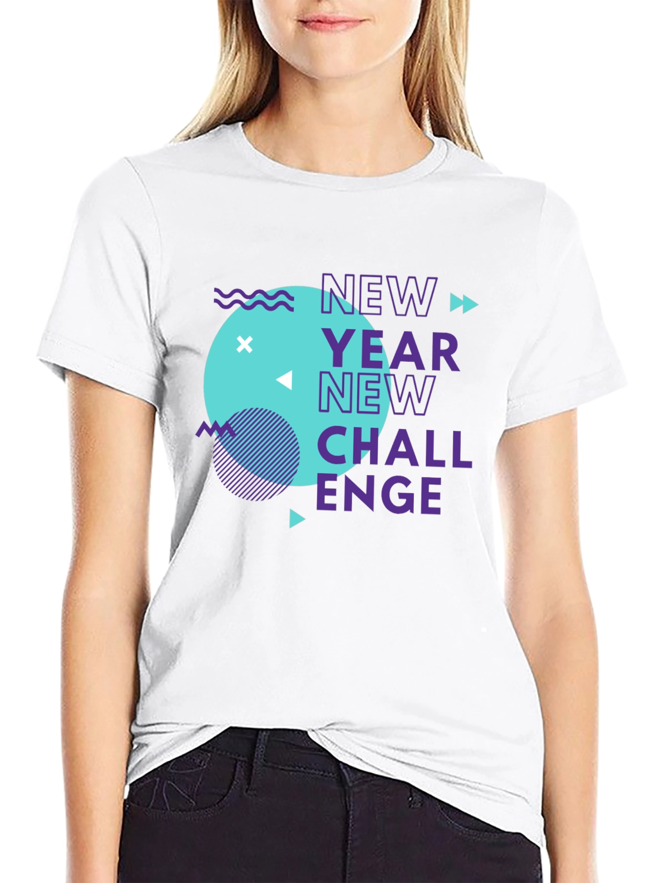 New Year Challenge Graphic Tee - Stylish Black T-Shirt